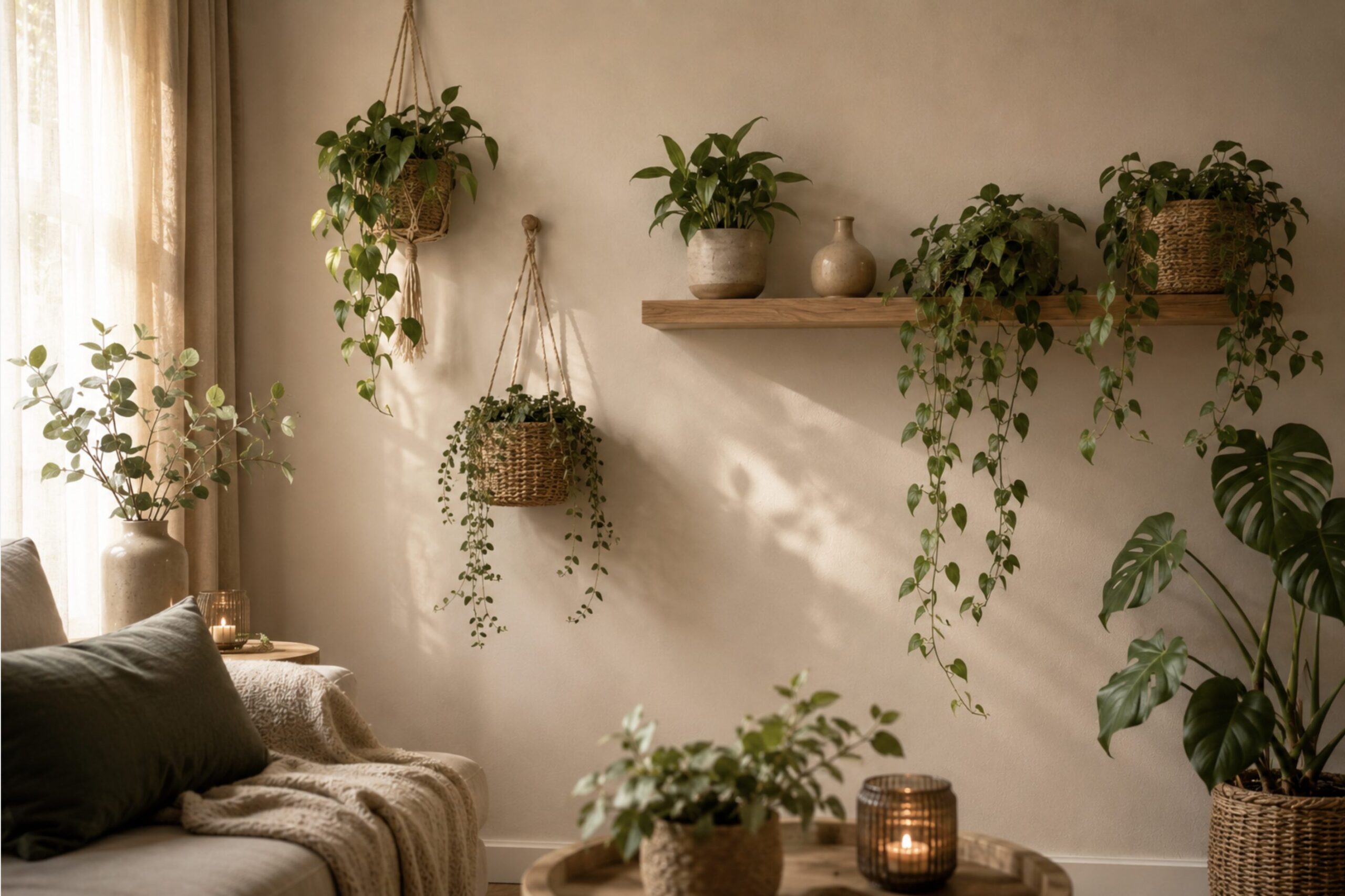 Makramee Wanddeko Boho Wohnzimmer entspannend